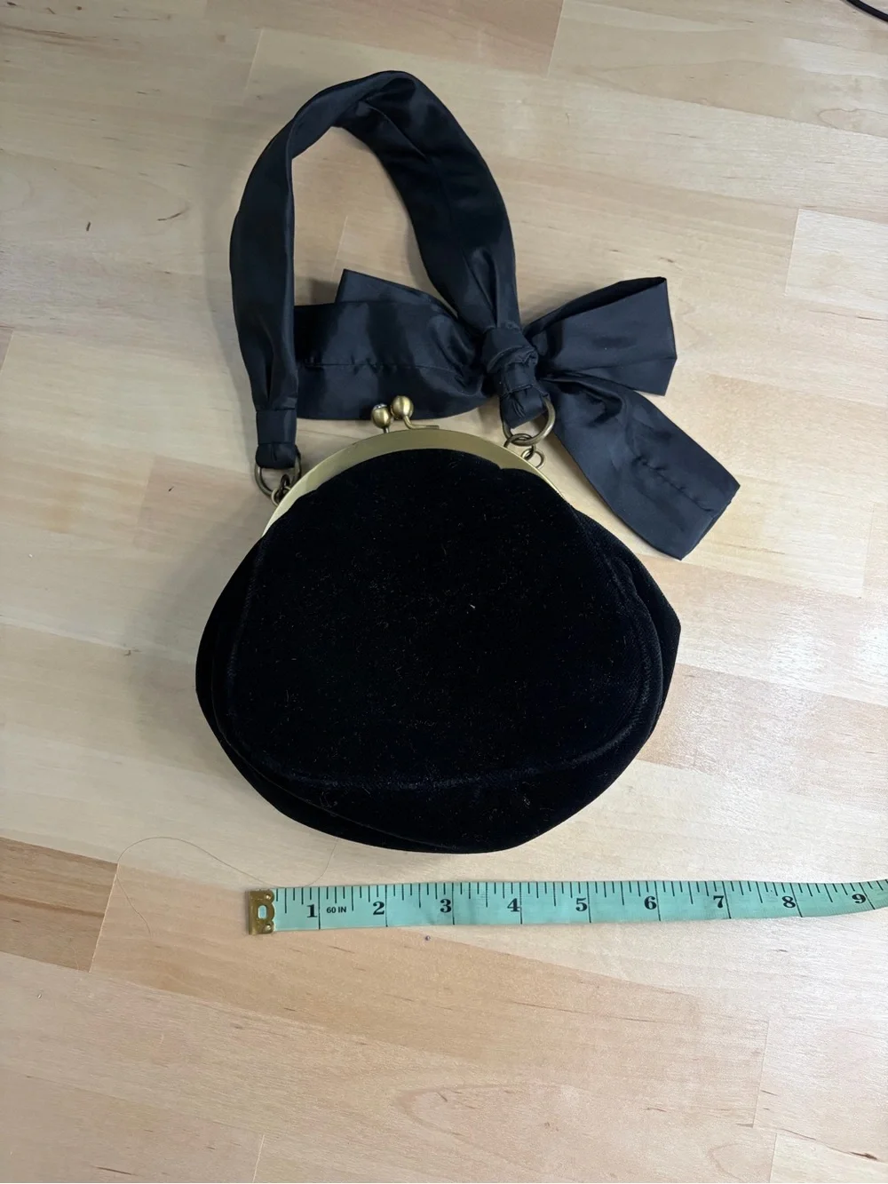 Franchi Black Velvet Evening Bag with Bow